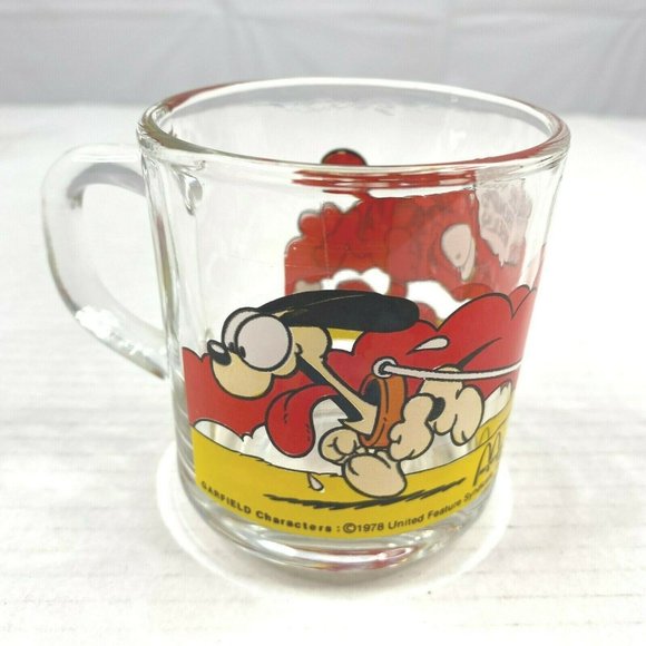 Vintage McDonalds Garfield Glass Coffee Mug Cup Jim Davis 1978 Collectible 1970s - Picture 2 of 7